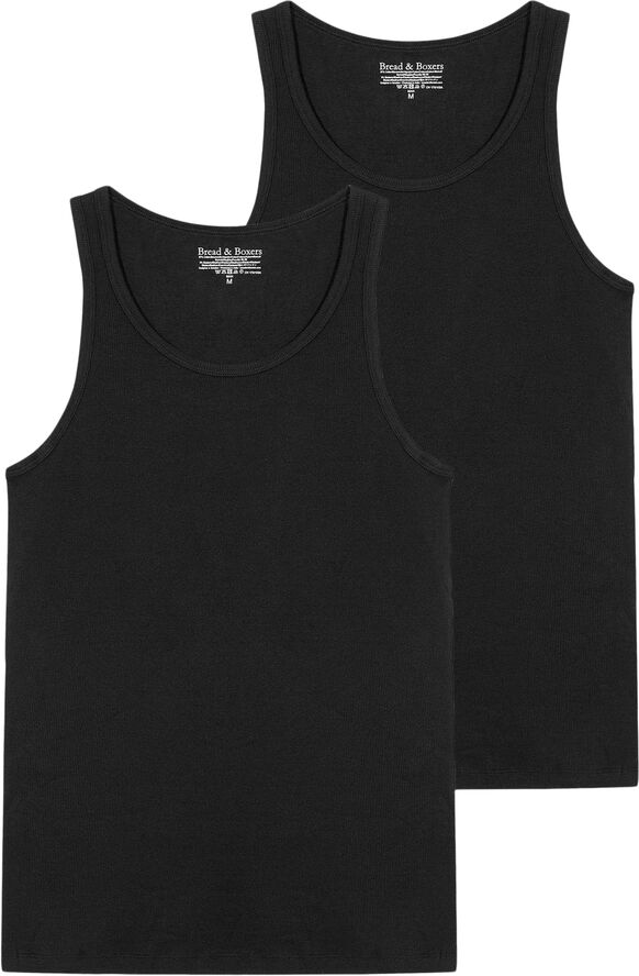Bread & Boxers 2-Pack Tank ribbed Black