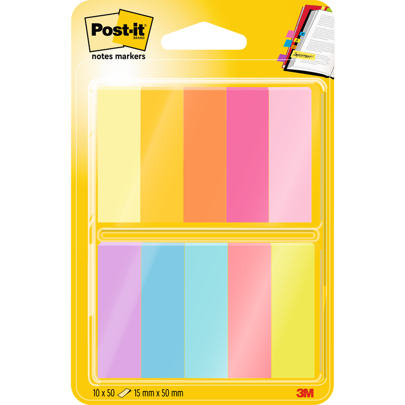 Post-it Index Marker Papier, 15 x 50 mm, 10 x 50 Blatt