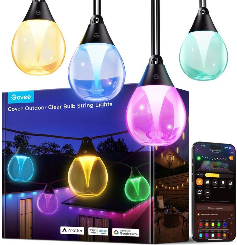 Govee - Outdoor Clear Bulb String Lights - Padverlichting - 15M - Waterdicht
