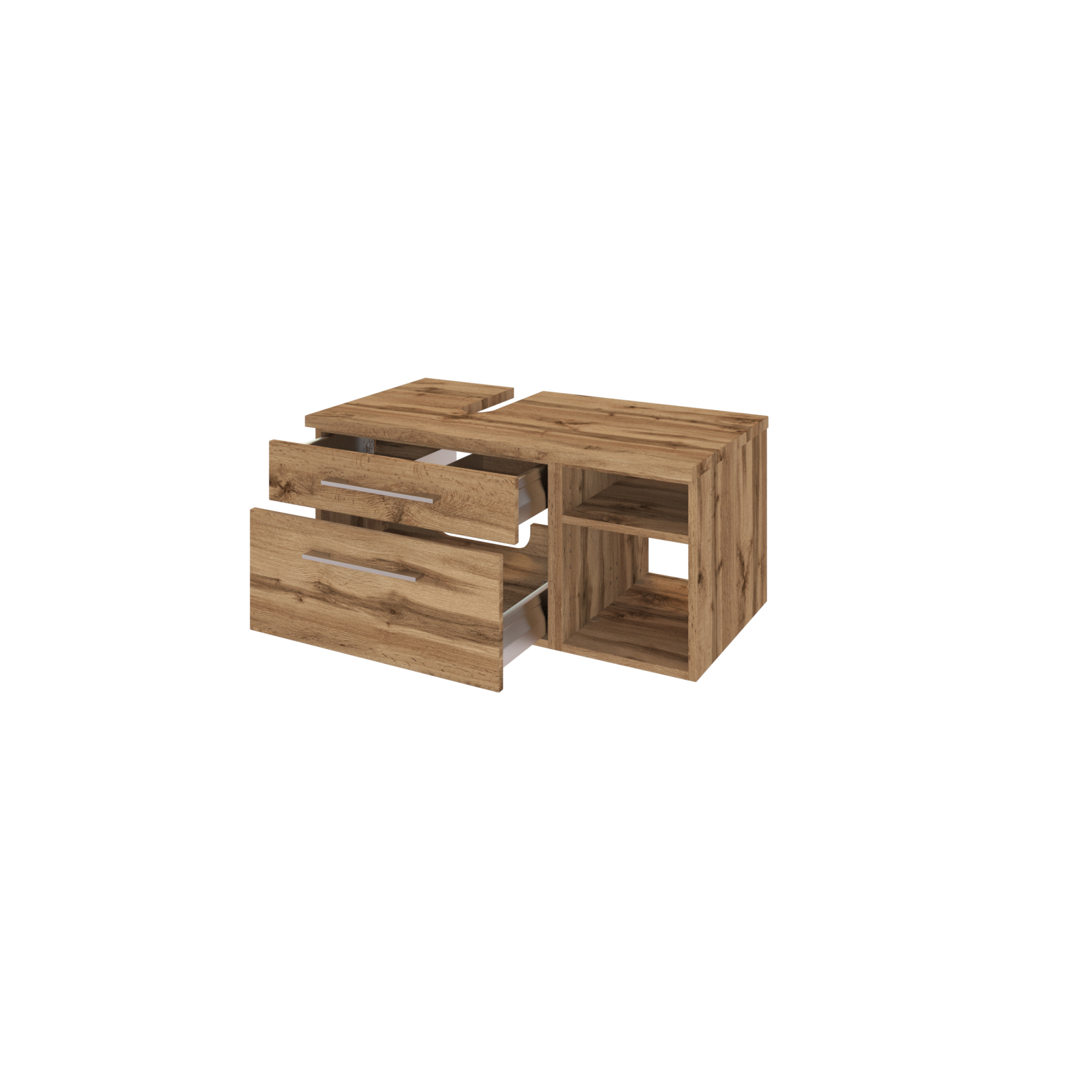 Unterbeckenschrank DAVOS - Wotaneiche - 90 cm breit - links