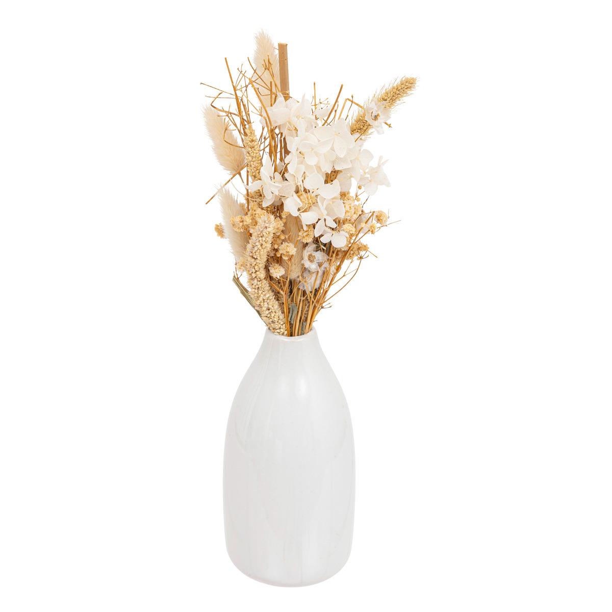 COMPOSITION FLEUR NATUREL CERAMIQUE FLO H.25CM