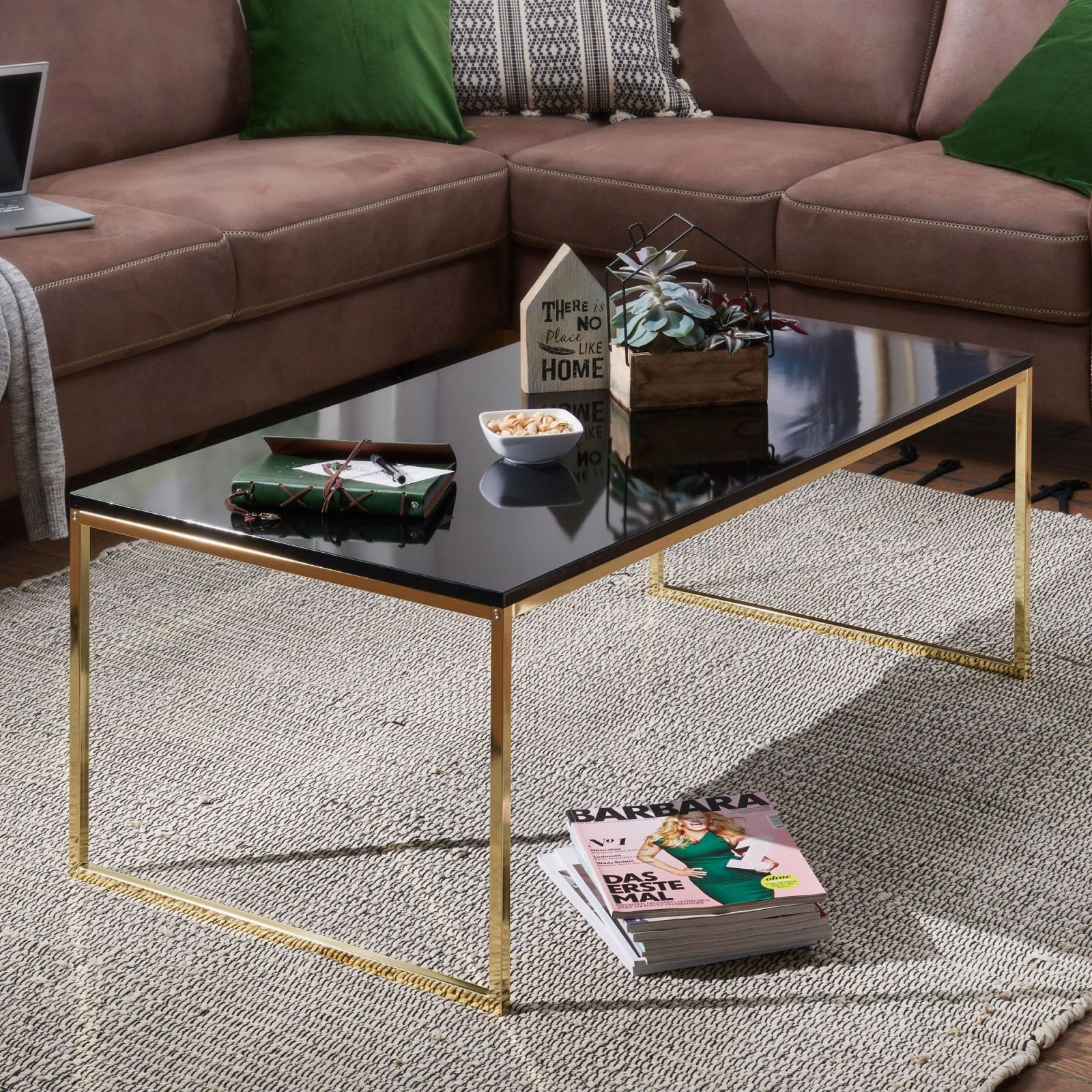 Couchtisch - gold-schwarz - 120 cm