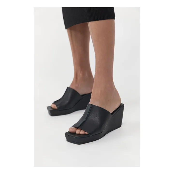 St Agni Mules Maria Wedge Cuir | Noir
