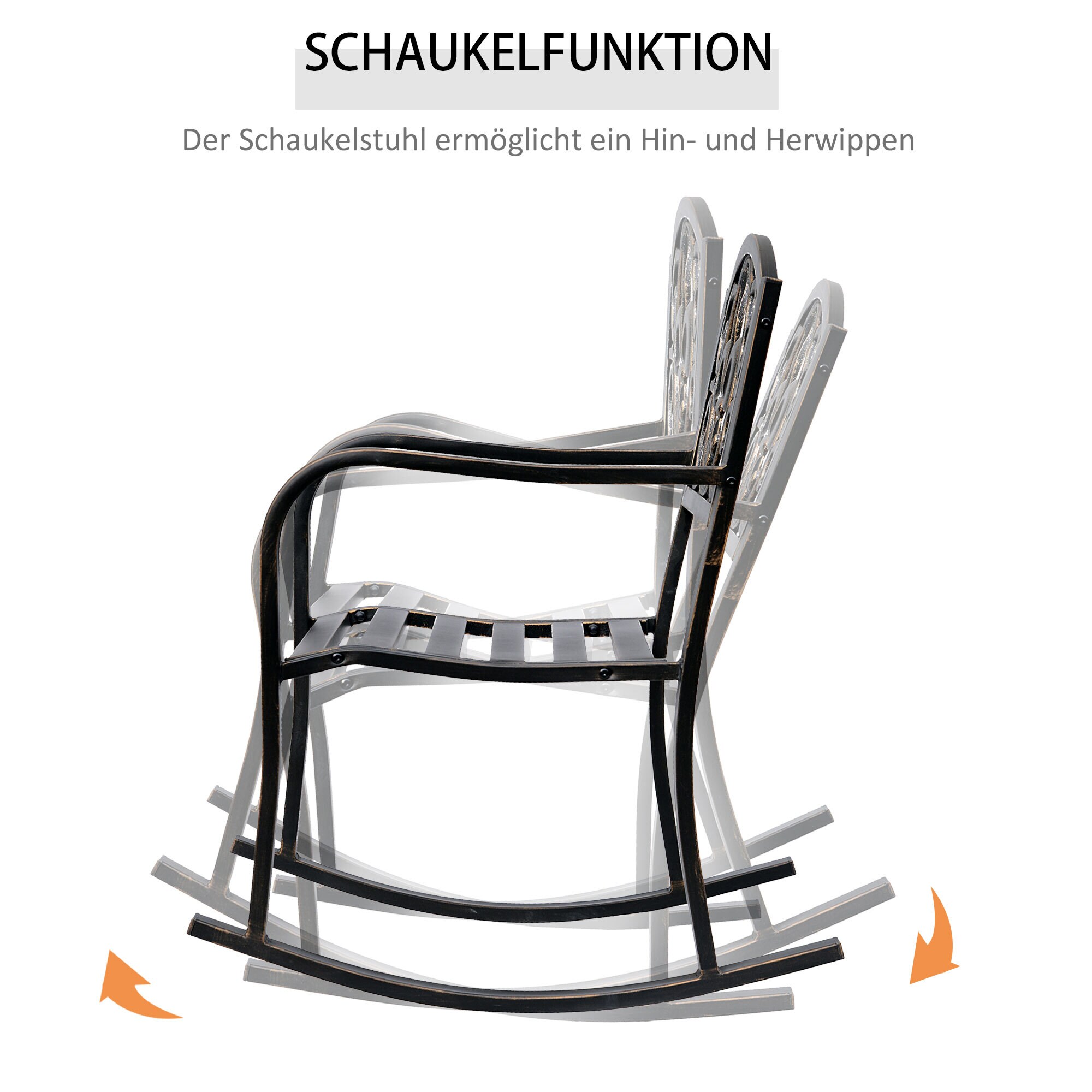 Outsunny Gartenstuhl im Antik-Optik bronze 73 x 60 x 85 cm (LxBxH)
