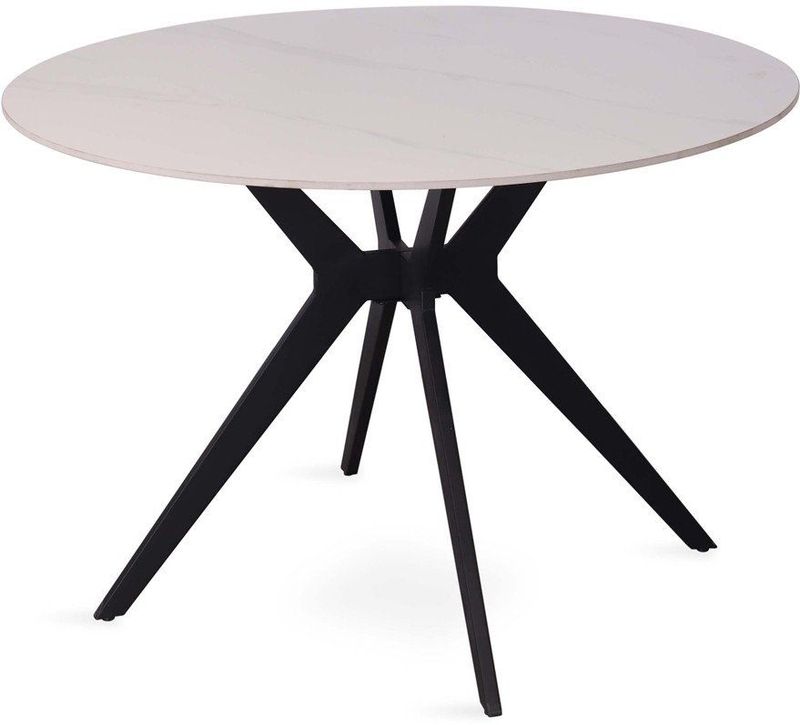 Apollo - Tafel - Rond - Glanzend Steen - Snow Wit