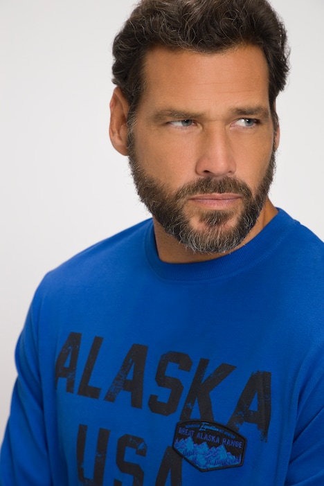 T-Shirt, Outdoor, Langarm, Alaska Print, Saumbund