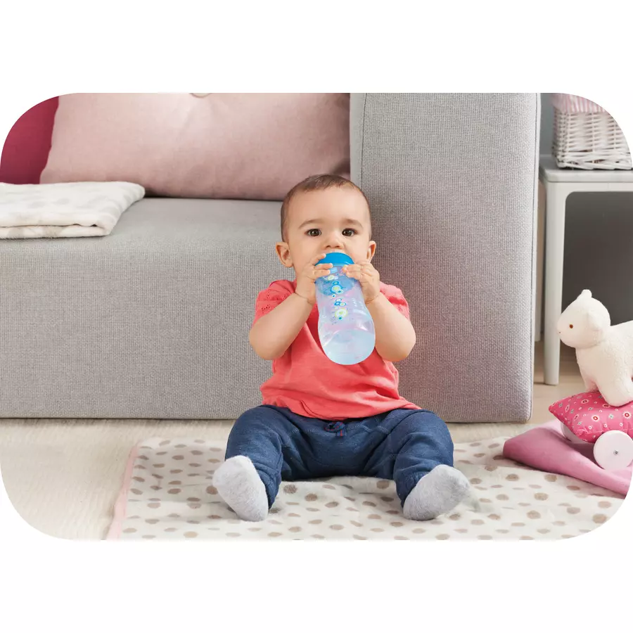 MAM Babyflasche Easy Active™ 330 ml, Weltall rosa im Doppelpack