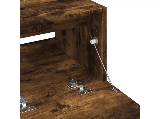 Meuble d'évier chêne fumé 78x37x59 cm bois d'ingénierie