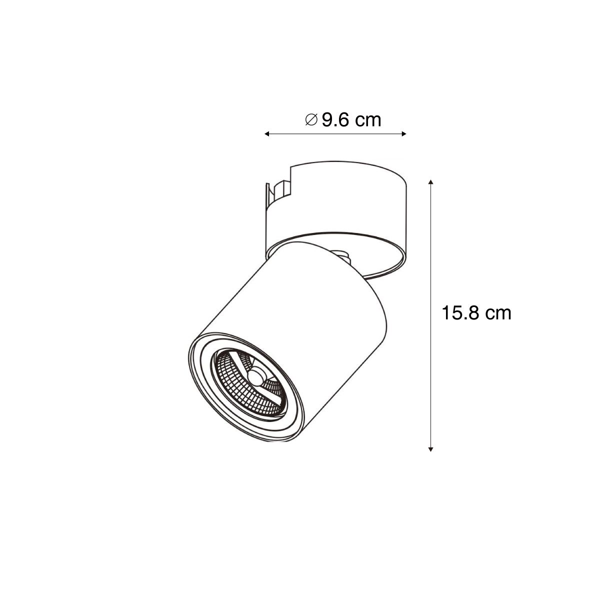 Moderne spot wit voor railsysteem 1-fase GU10 70mm - Iconic Roto