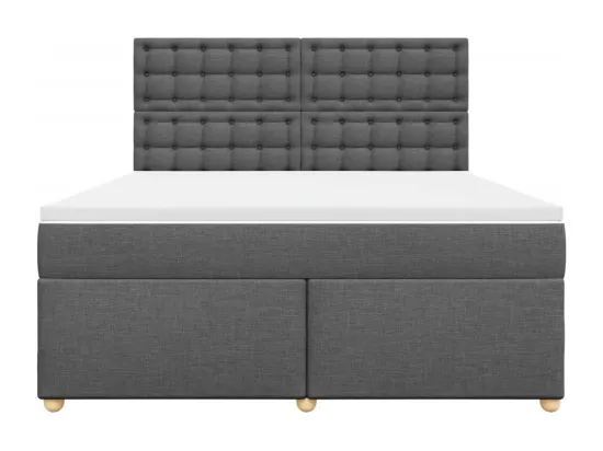 Sommier à lattes de lit avec matelas Gris foncé 180x200cm Tissu