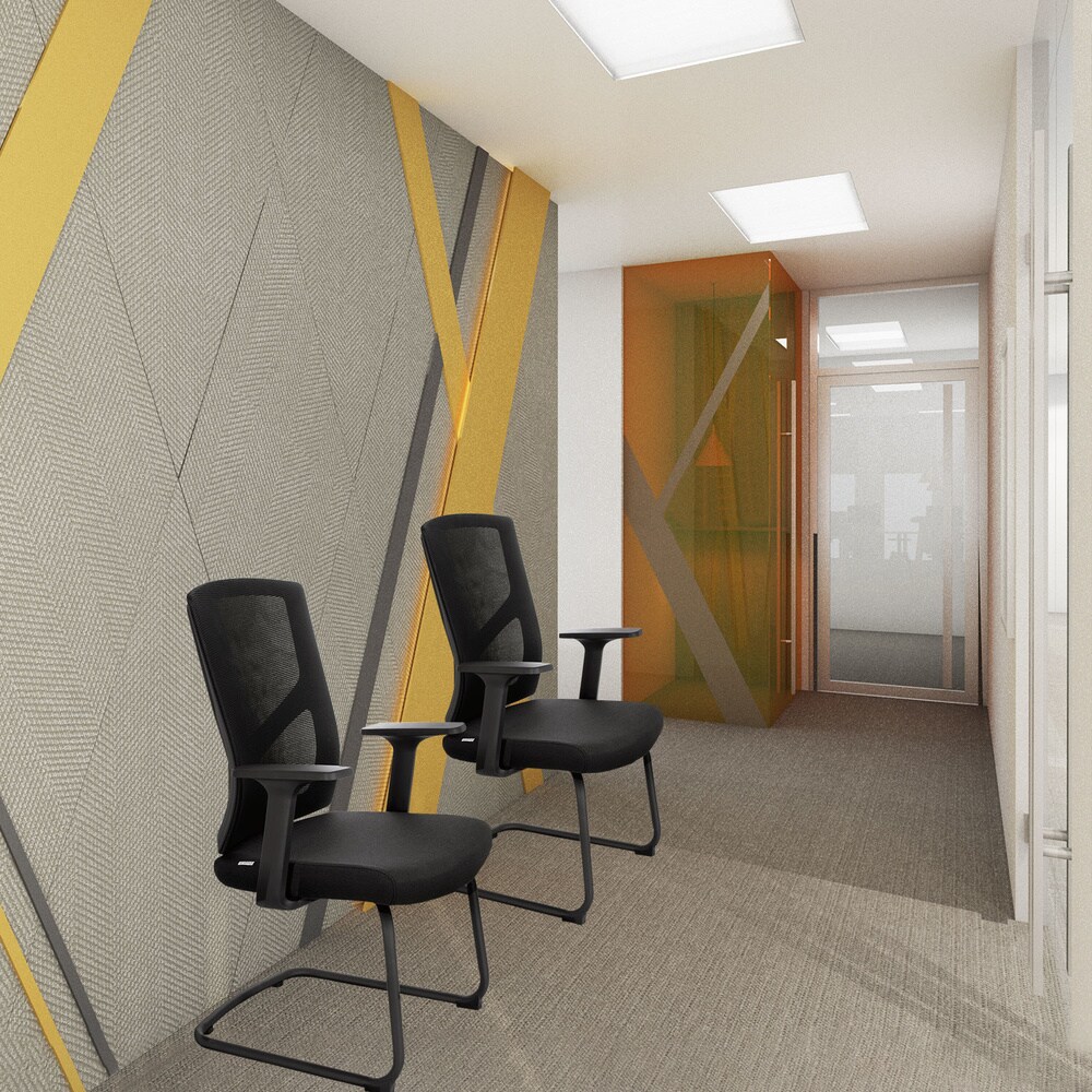 Freischwinger BRETON V B Stoff/Netzstoff mit Armlehnen hjh OFFICE