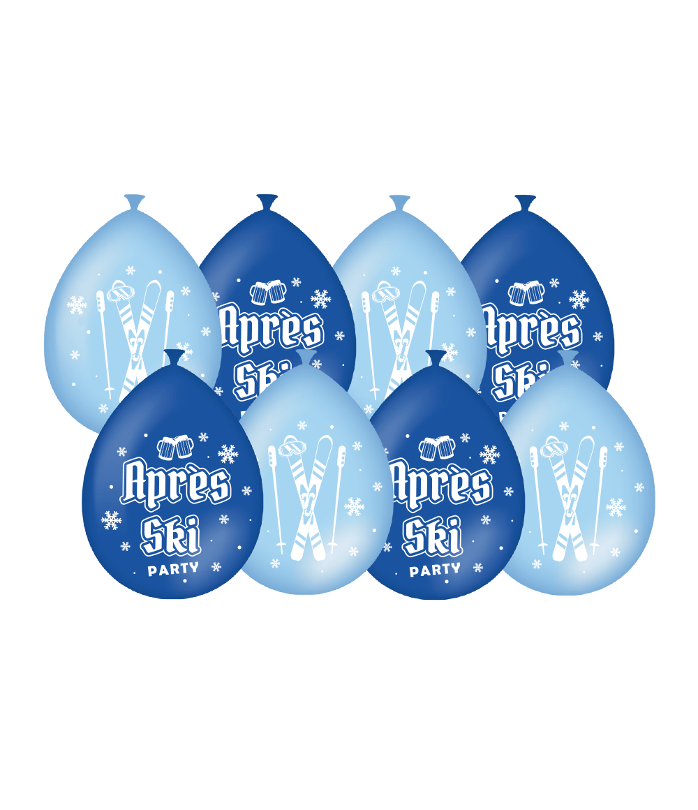 Blauwe Ballonnen Apres Ski 30cm 8st