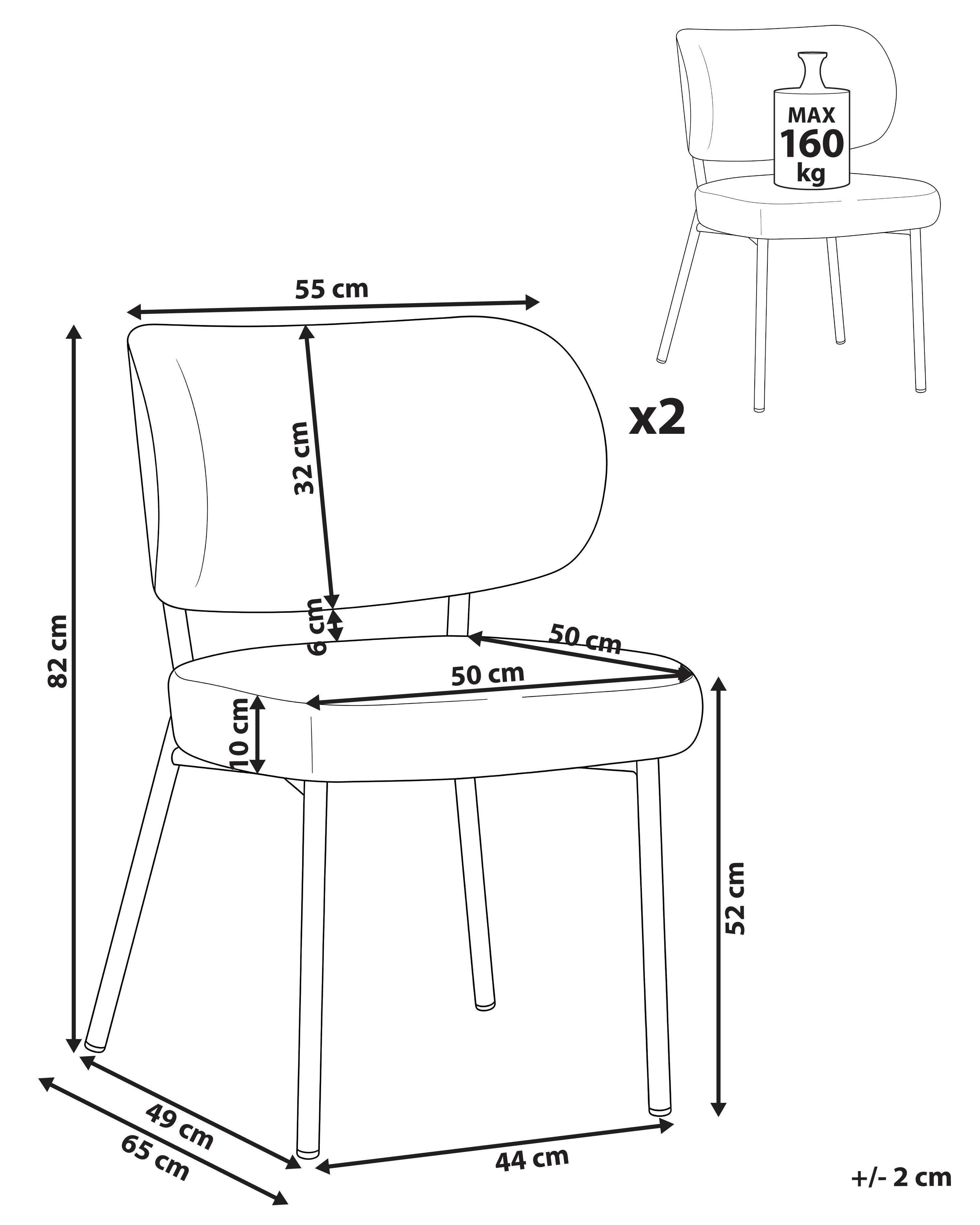 Set van 2 eetkamerstoelen WONDER Kunstleer Donkerbruin
