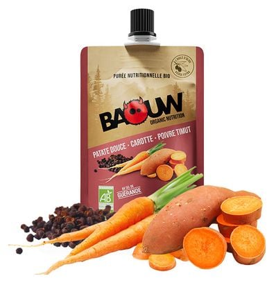 Purée énergétique Bio Baouw Patate Douce/Carotte/Poivre Timut - 90g