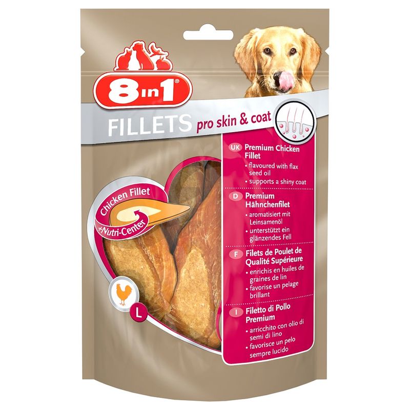 Friandises 8in1 Fillets Pro Skin & Coat, poulet S