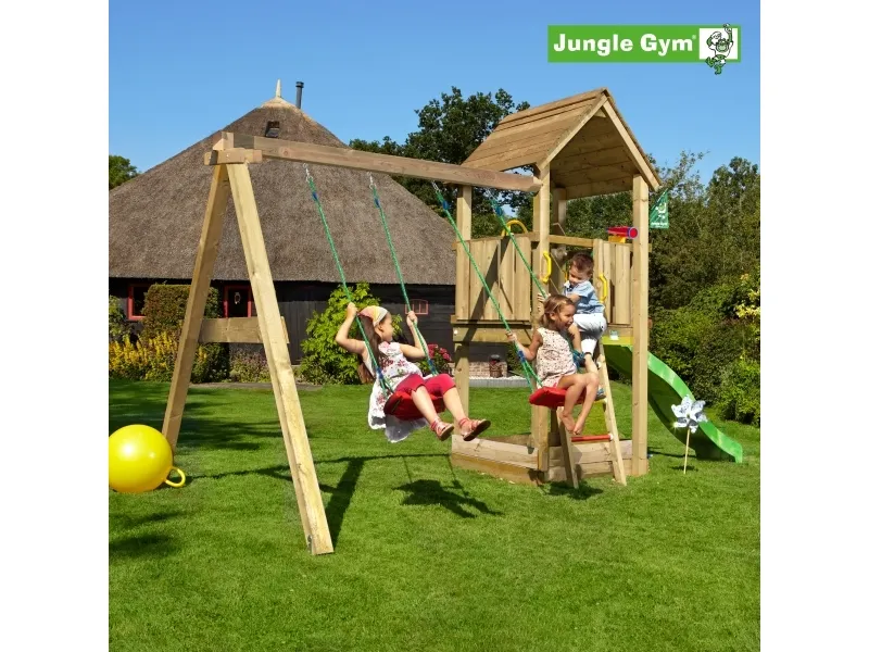 Jungle Gym Club legetårn komplet inkl. swing module xtra og rutschebane (804-284NSX)