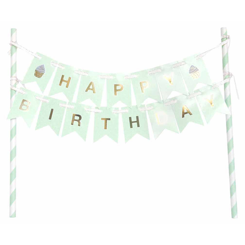 I AM CREATIVE Torten-Topper Birthday, mint