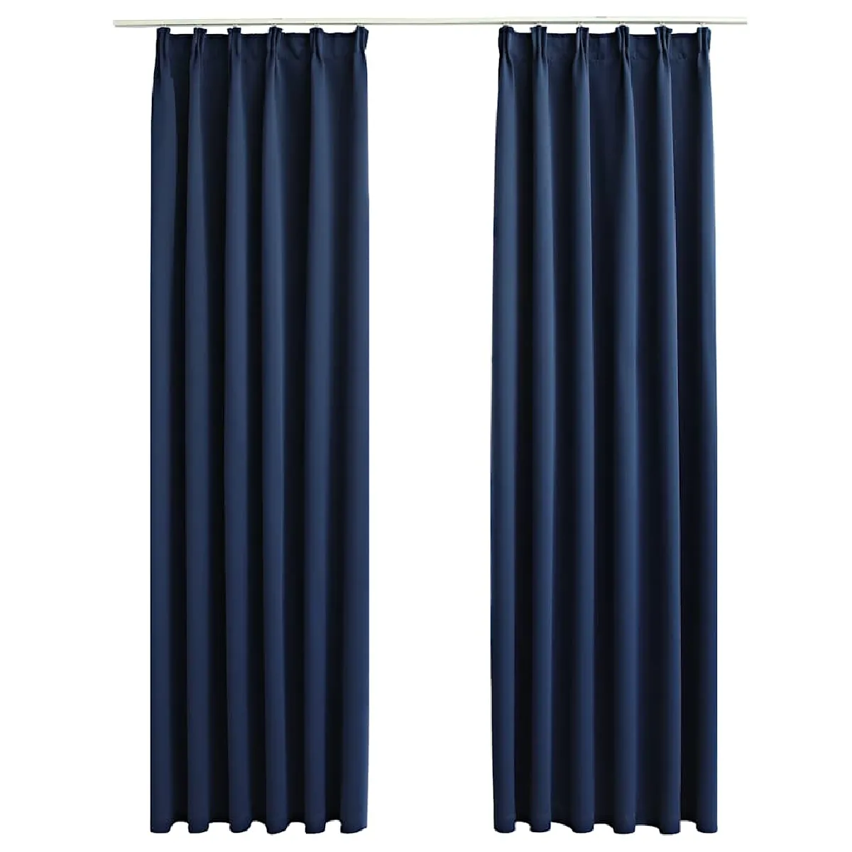 VidaXL Rideaux occultants avec crochets 140x175 cm - Bleu