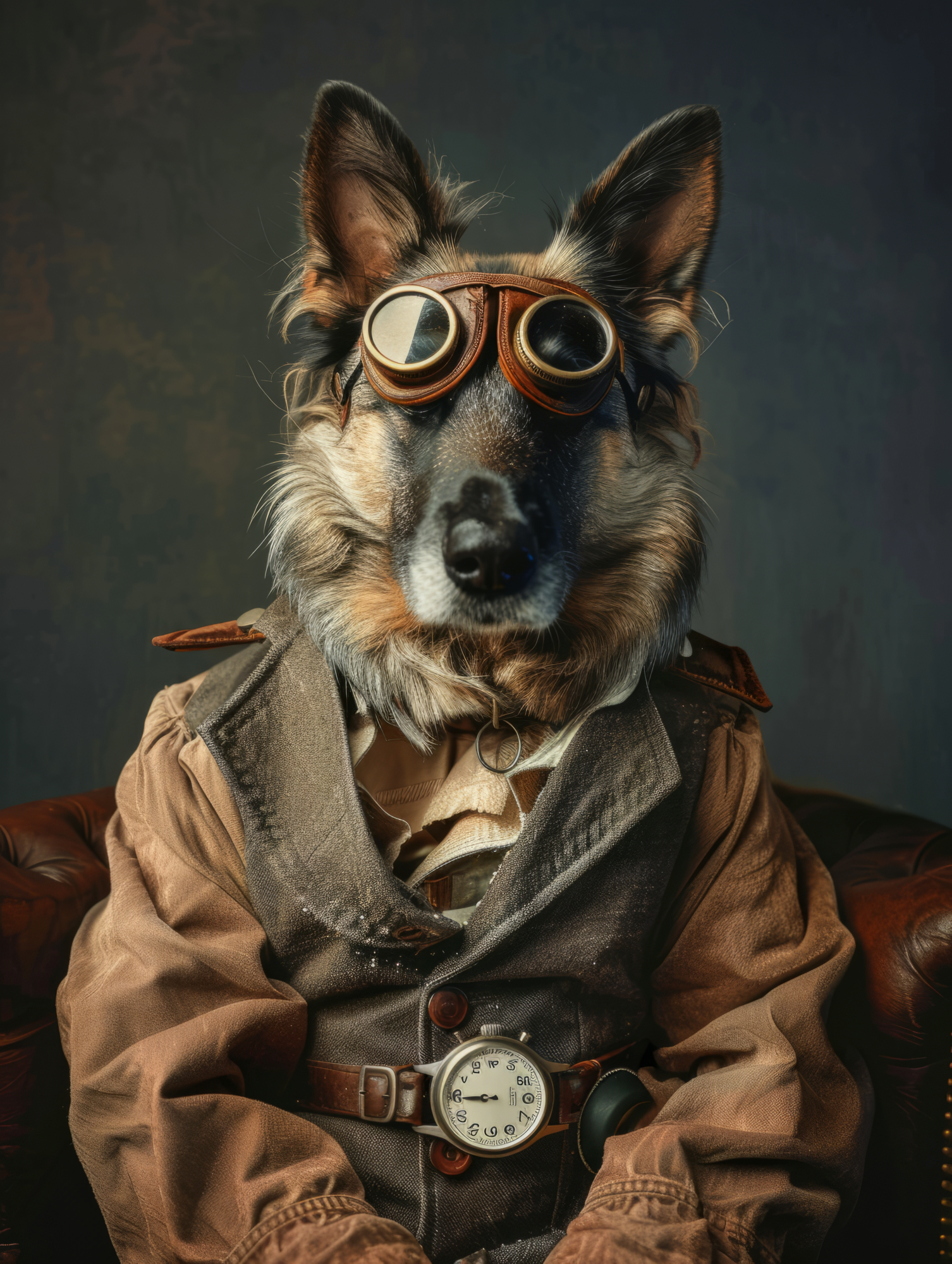 Canvas schilderij van een Belgische Mechelse Hond 60x80 cm