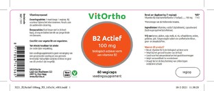 VitOrtho Vitamine B2 Actief 100mg Vegicaps 60VCP