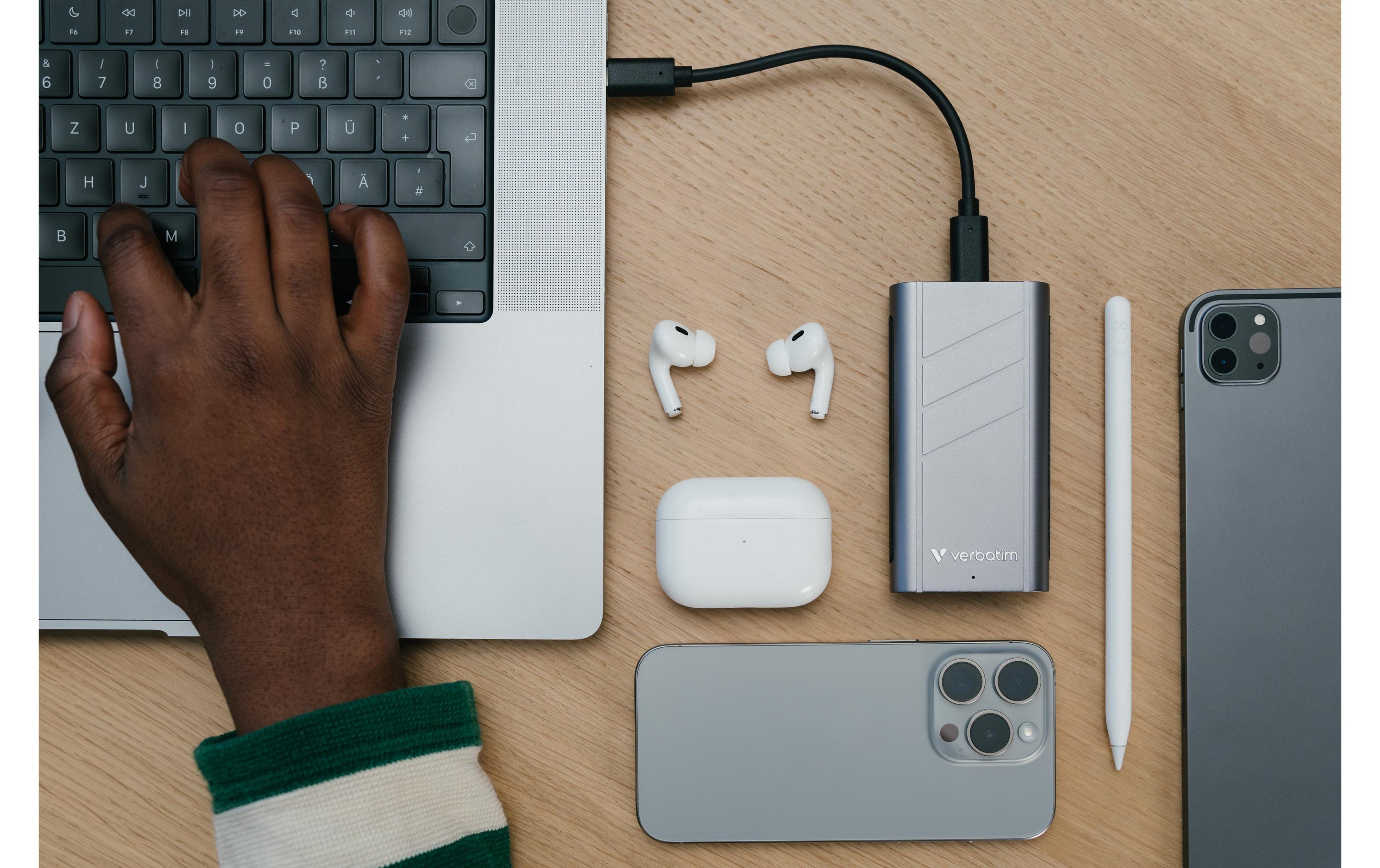 Externe SSD TurboMetal 1000 GB<br>Externe SSD mit hoher Geschwindigkeit und robustem Metalldesign