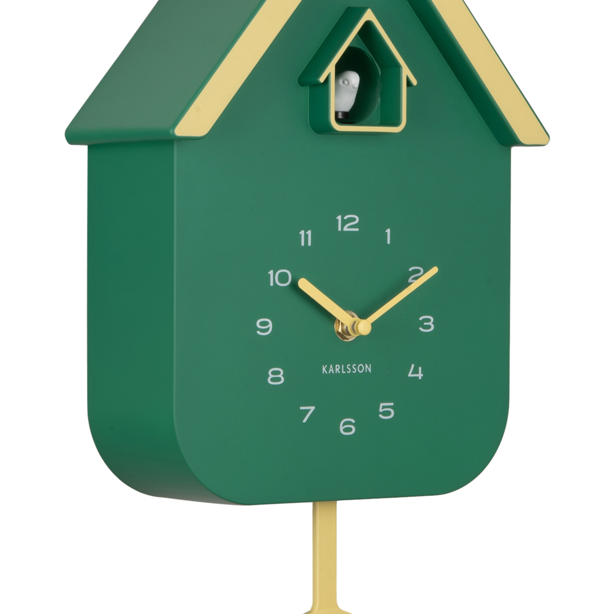Wandklok Dupla Color Koekoek Groen Geel