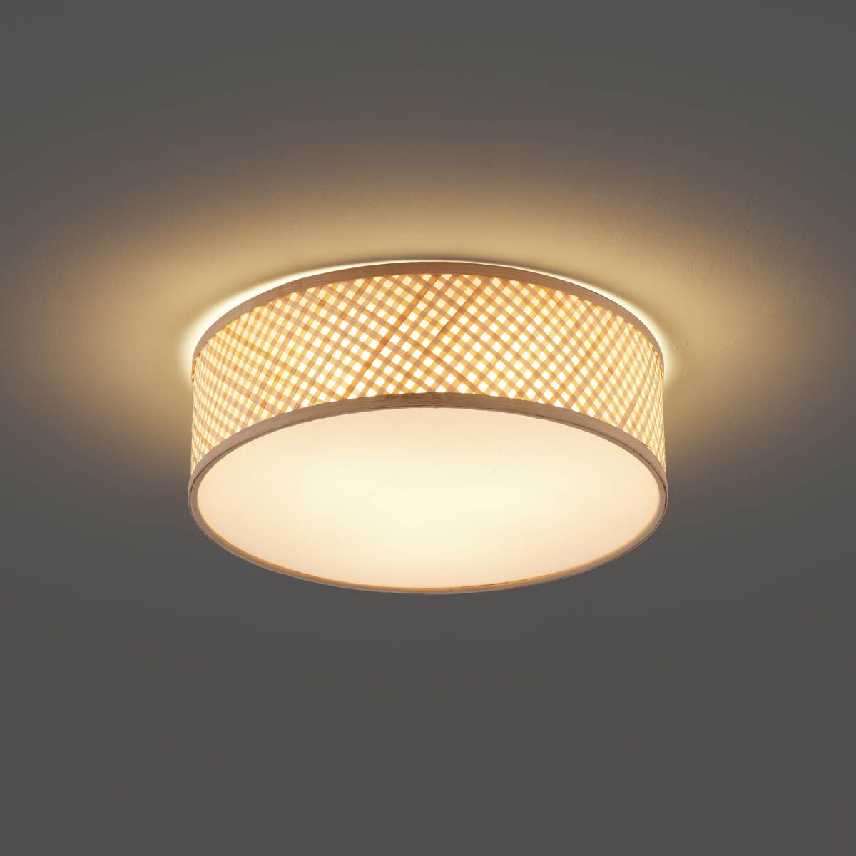 Oosterse plafondlamp bamboe naturel 40cm - Tremmo