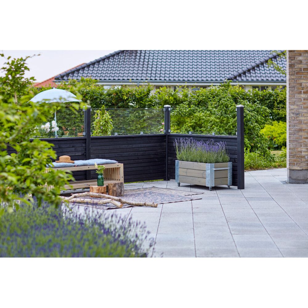 LEVEGG PLUS PLANK INKL. GLASSPROFIL 174X125CM SVART