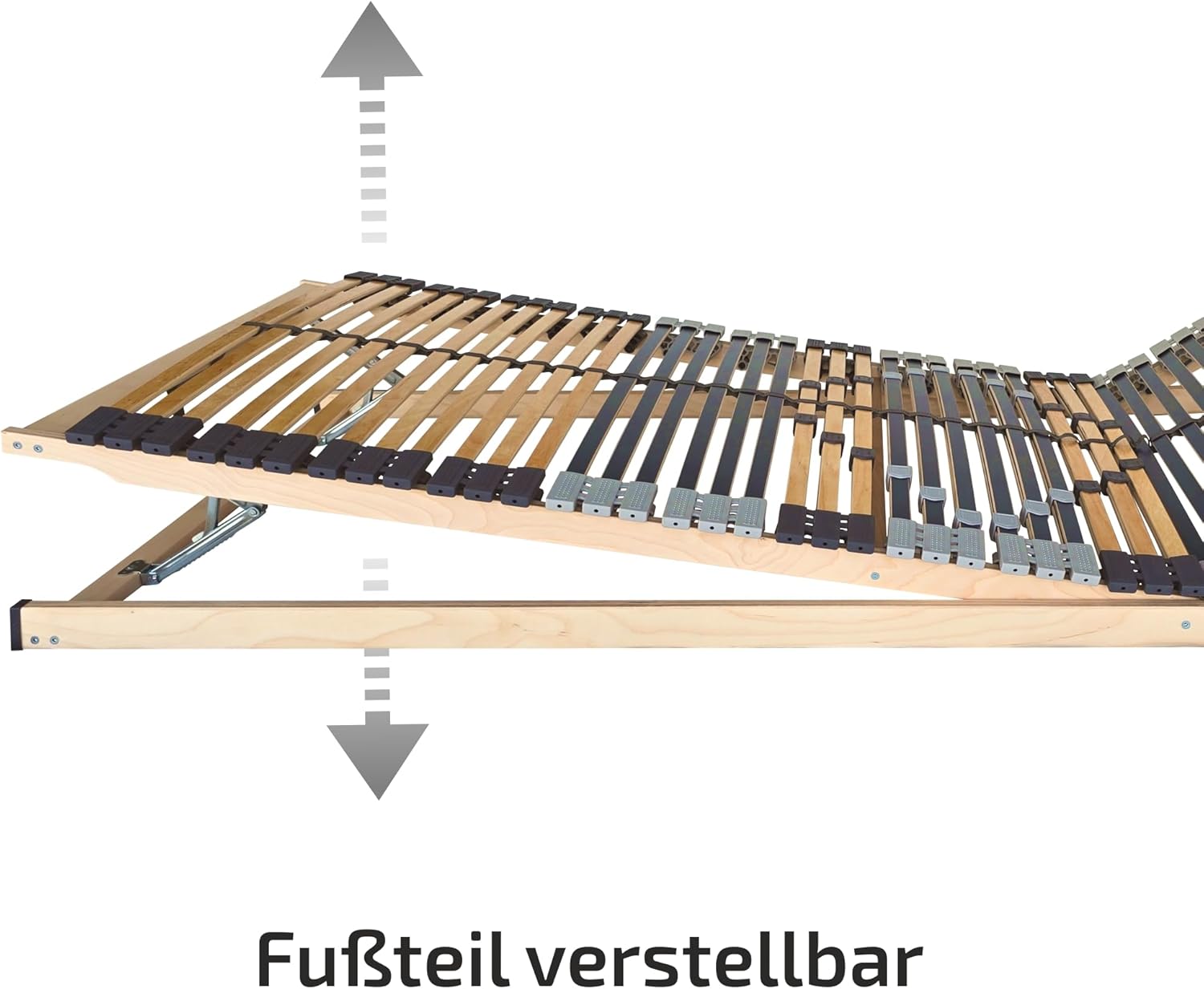 Matratzen Perfekt 7-Zonen Lattenrost 90x200 cm 42 Leisten 8,5 cm hoch Härtegrad-Regulierun bis 200 kg belastbar manuell verstellbar Made in Germany