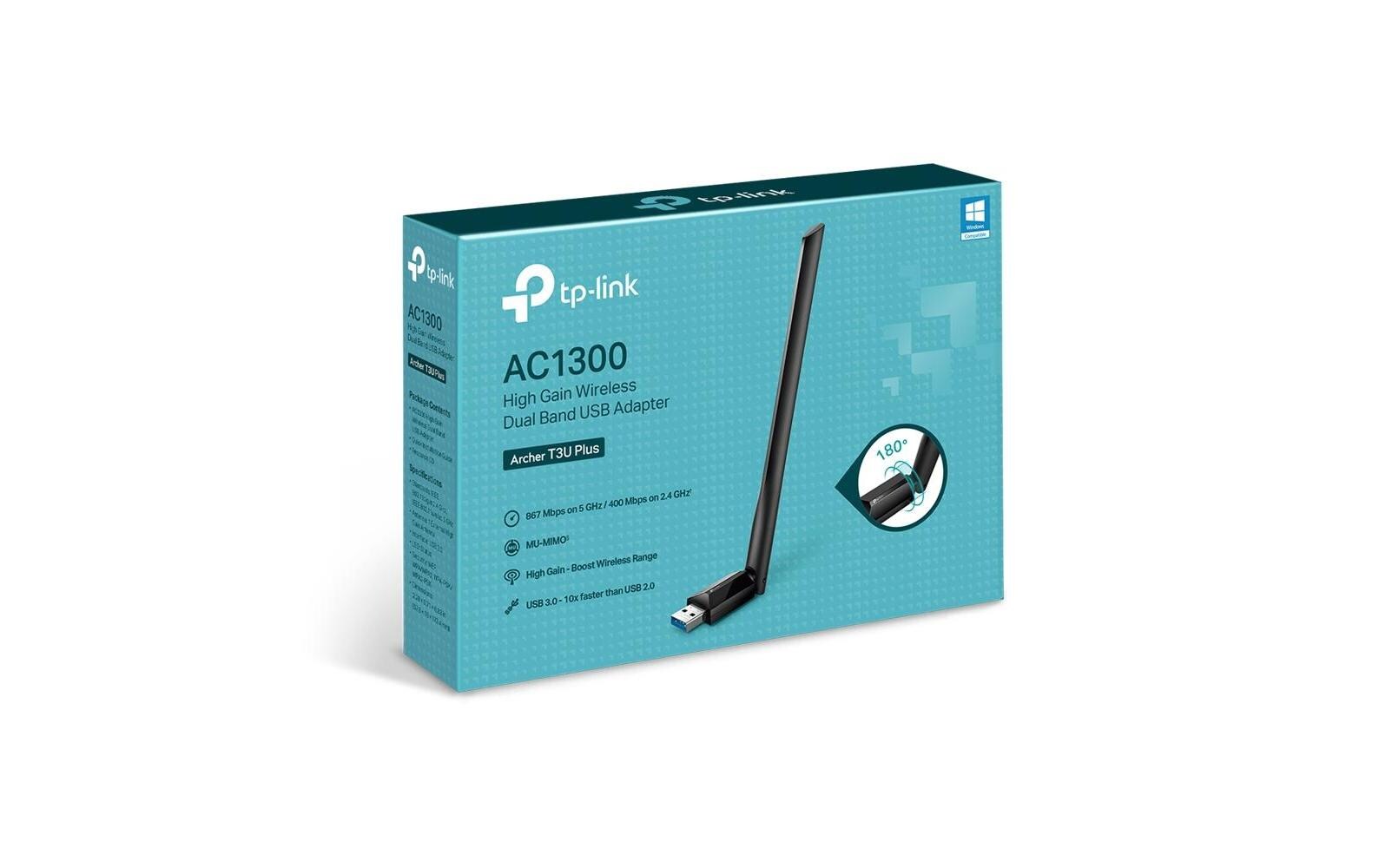 WLAN-AC USB-Stick Archer T3U PlusAC1300-High-Gain-Dualband-USB-WLAN-Adapter Archer T3U Plus