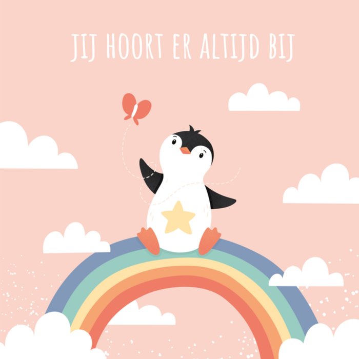 Kleine vlindervoetjes | Condoleancekaart | Jij hoort er altijd bij