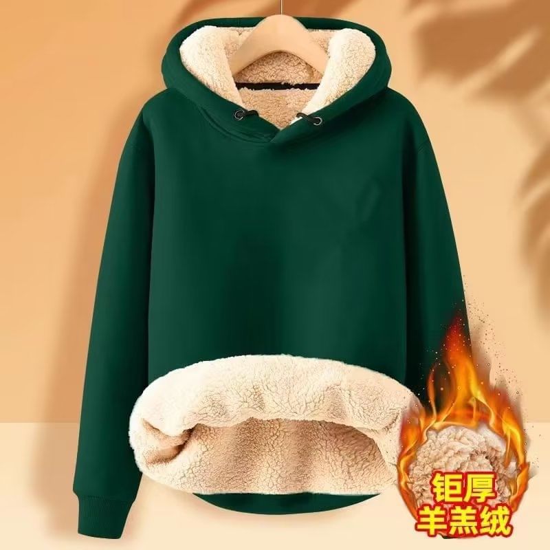 Wewewow - Effen hoodie met fleecevoering