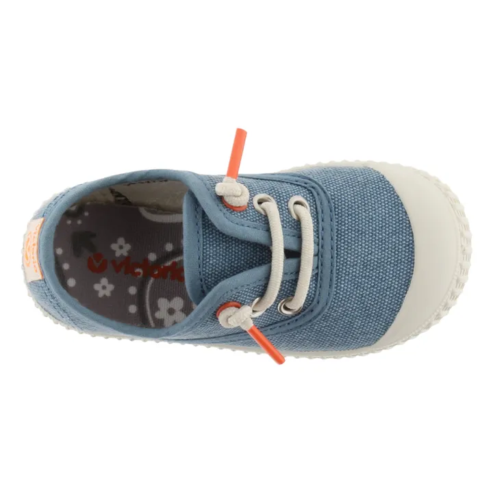 Victoria Baskets Lacets Elastiqués Lona Lavada | Bleu