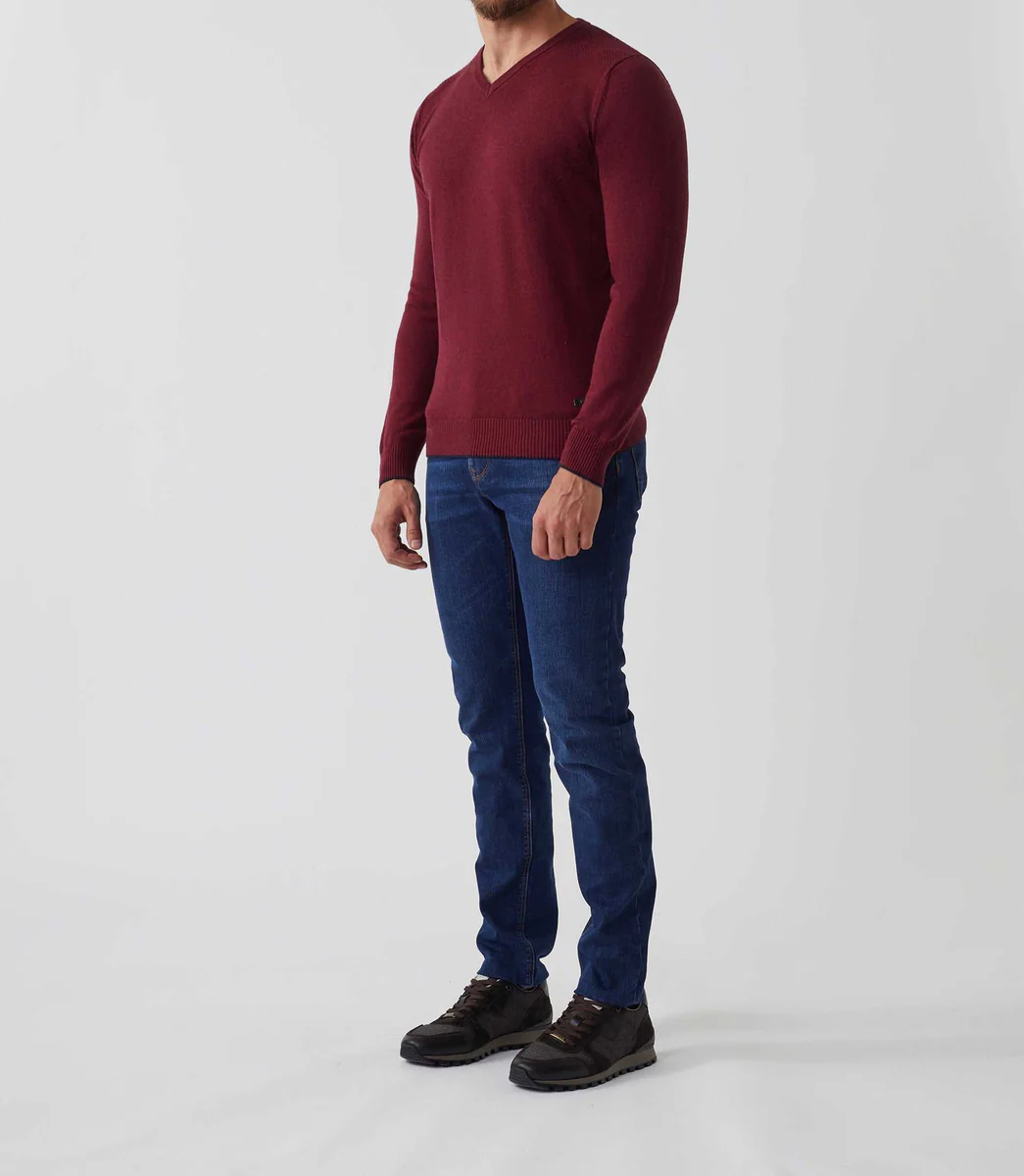 Pull bordeaux chiné 