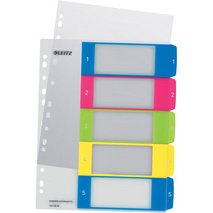 Intercalaires en plastique WOW, numéroté, A4, 1-5