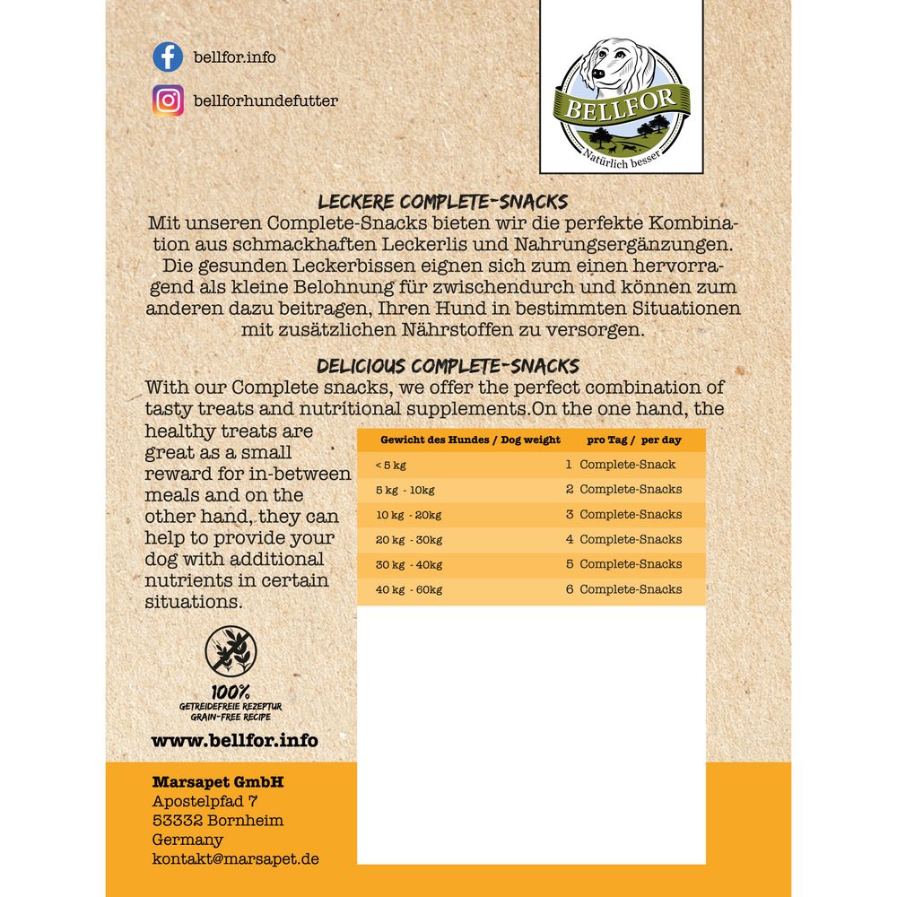 Bellfor Complete-Snack ZEComplete für Hunde Zeckenmittel für Hunde