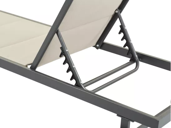 Bain de soleil textilène matelassé et aluminium 