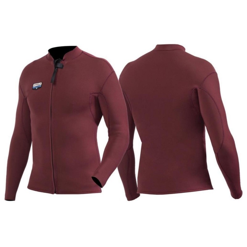 Top néoprène Vissla Solid Sets 2mm FZ - Bordeaux - The Corner Shop