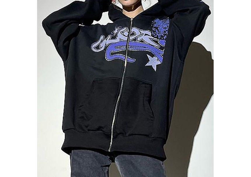 Jeshili - Hoodie met rits en sterrenprint