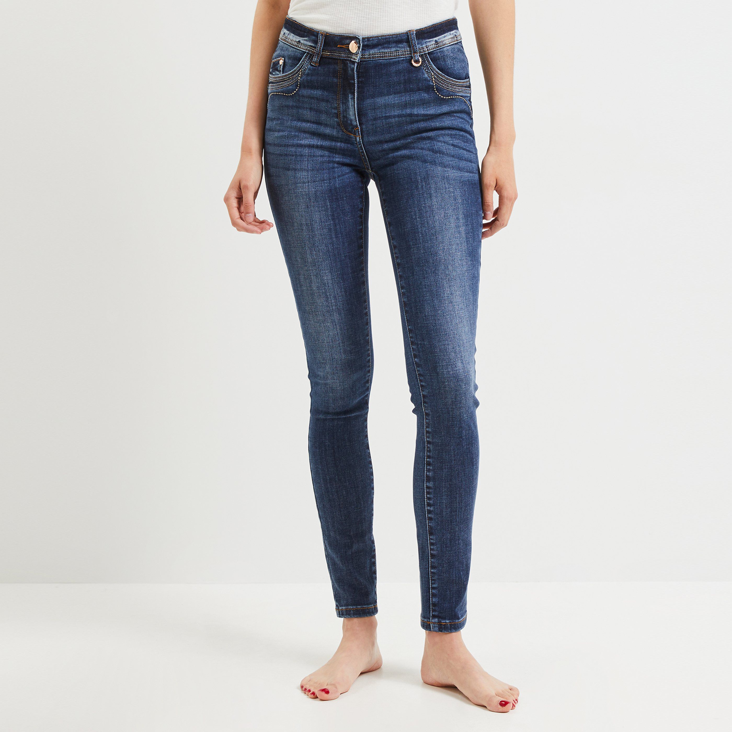 Jean slim push up RIO femme - DARK STONE