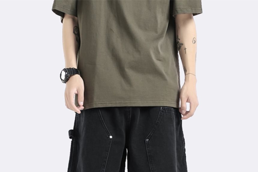 Adotuastic - Hoge taille omgekeerde denim shorts
