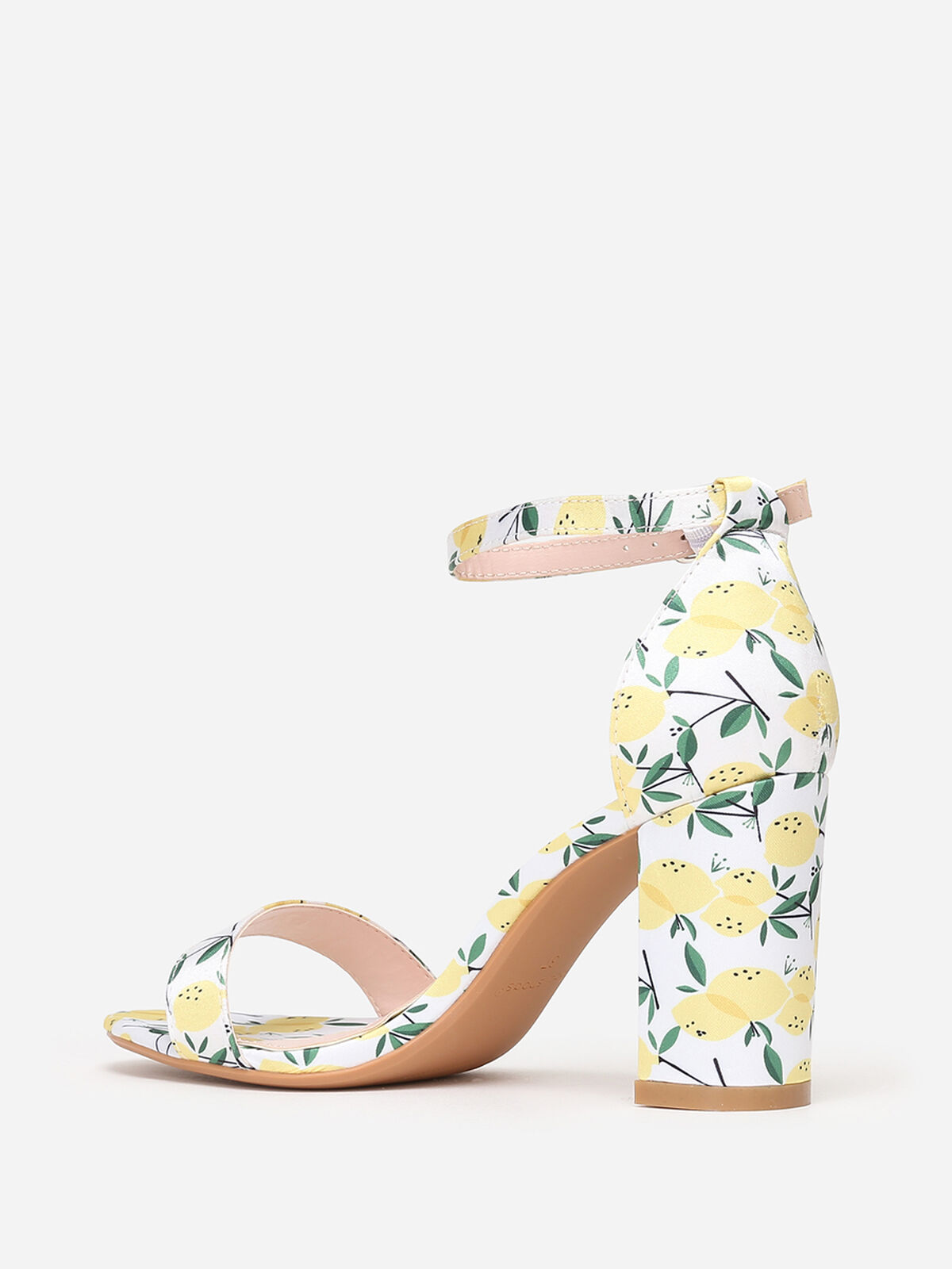 Sandales à motif citrons- Jaune