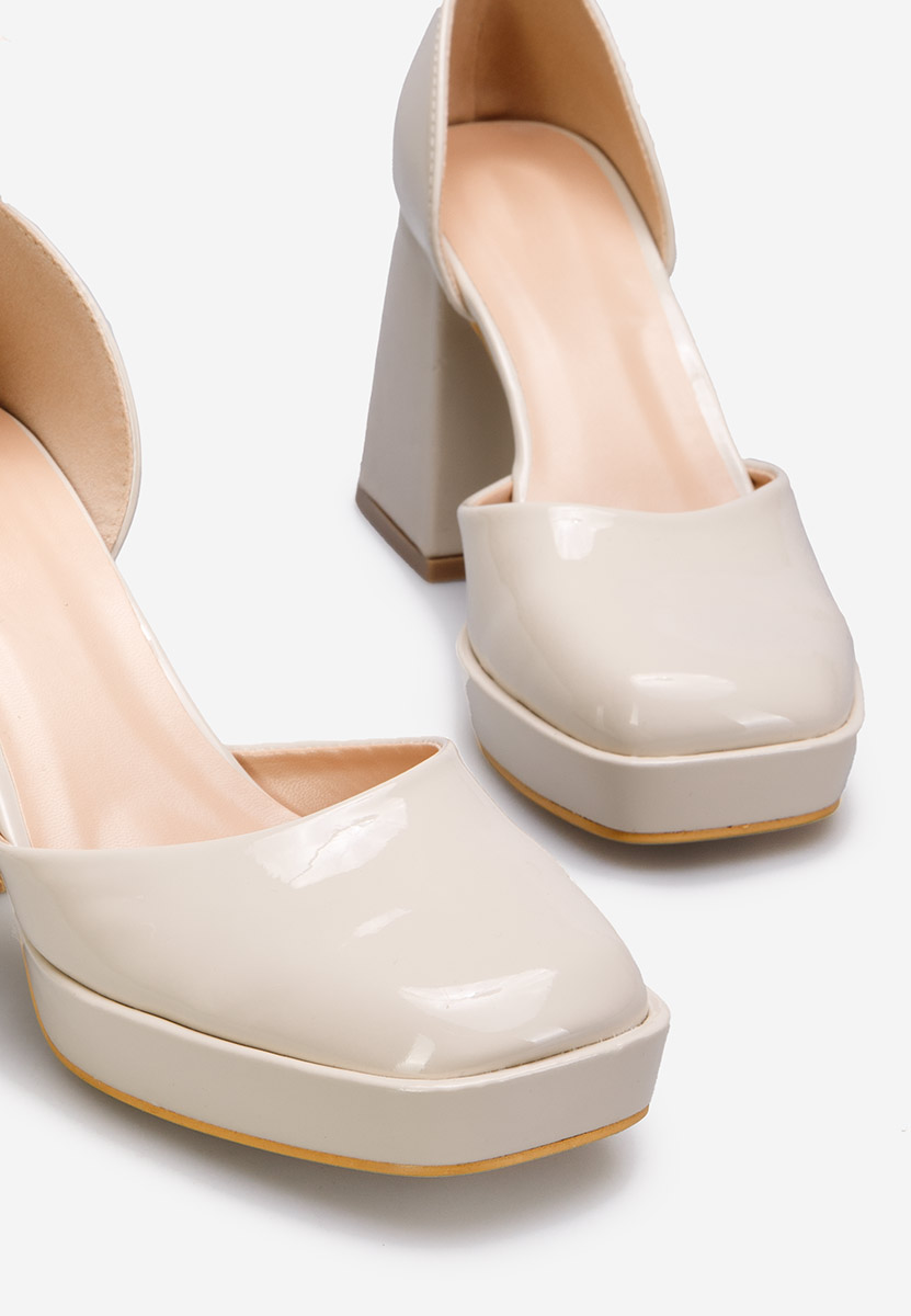 Chaussures à talon épais beige Ibia