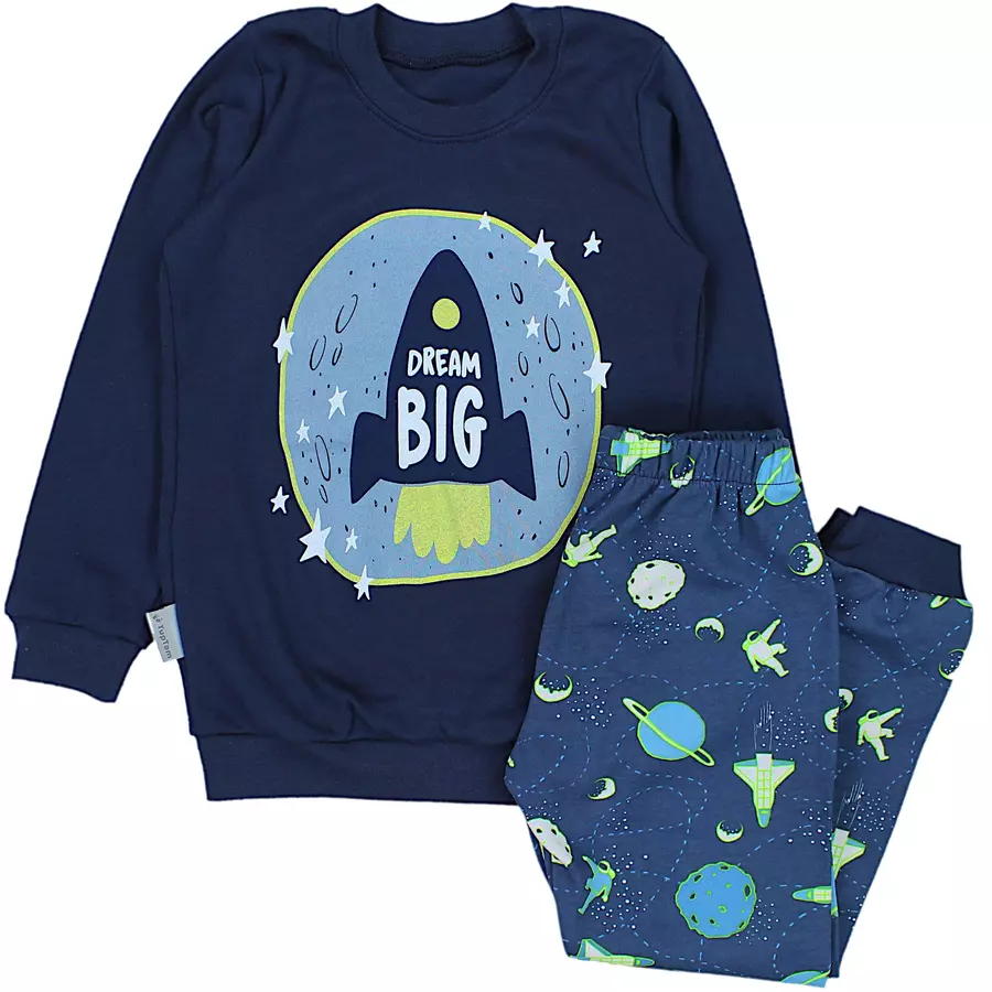 TupTam Kinder Jungen Pyjama Set Langarm 2-teilig blaugrün