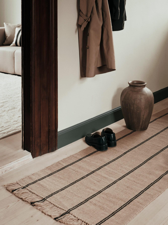 Broste Copenhagen Yuki vloerkleed 200x70 zwart/naturel