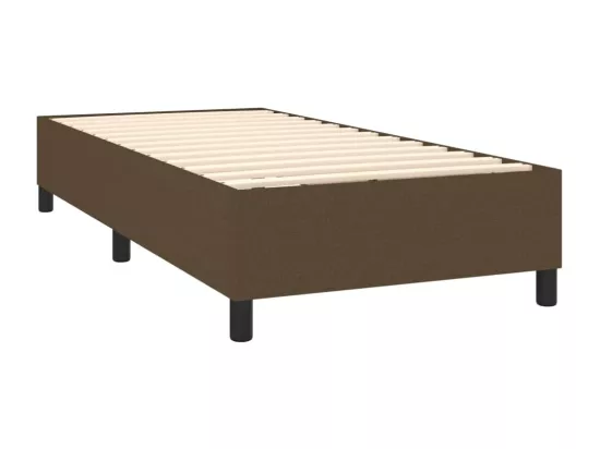 Sommier tapissier et matelas et LED Marron foncé 90x190cm Tissu