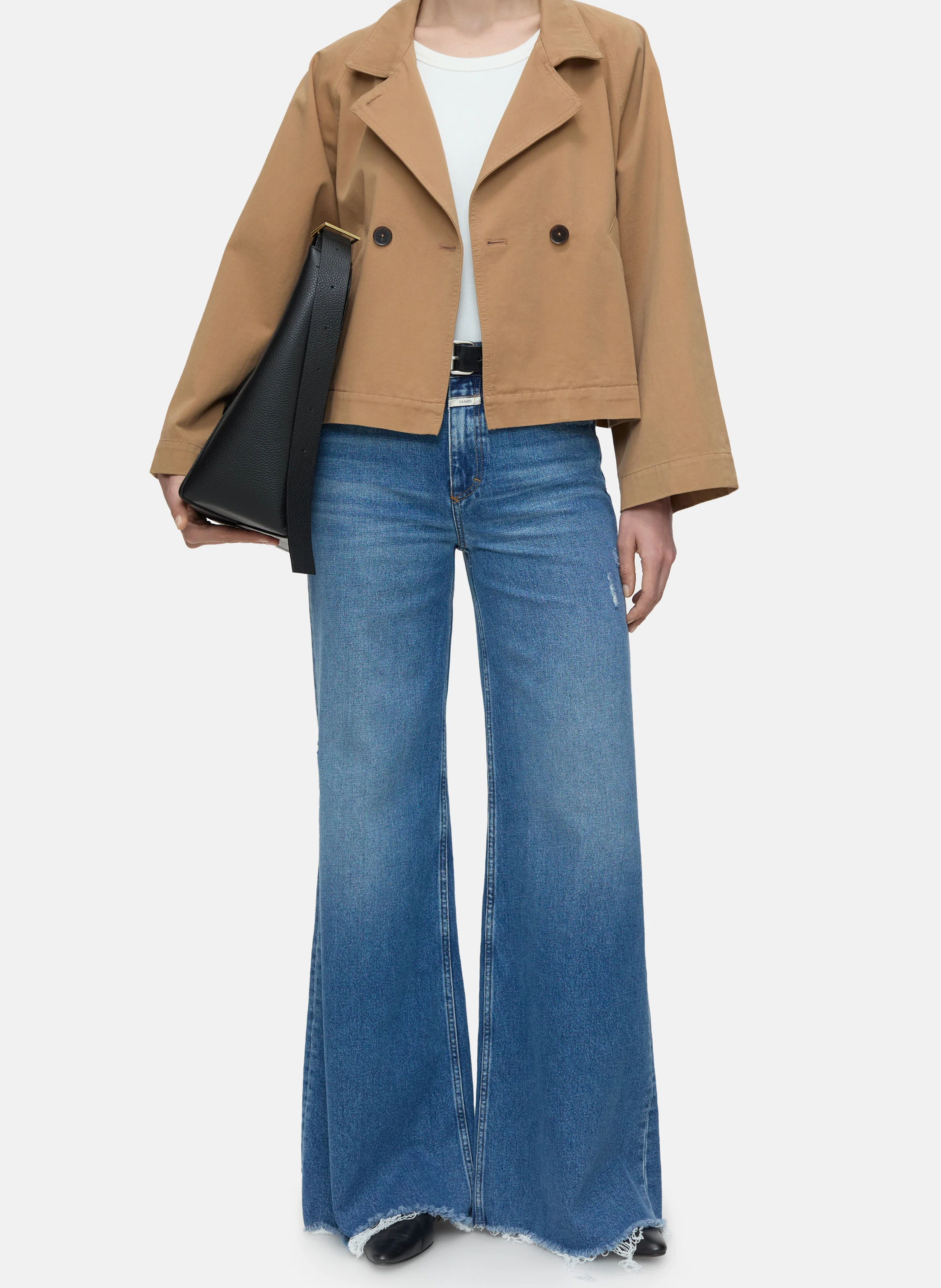 Trench court droit en coton | Marron