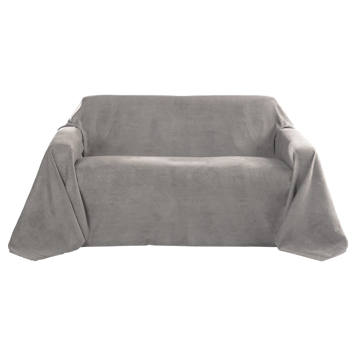 Beautissu Romantica bedsprei, suède look, 210x280cm, grijs