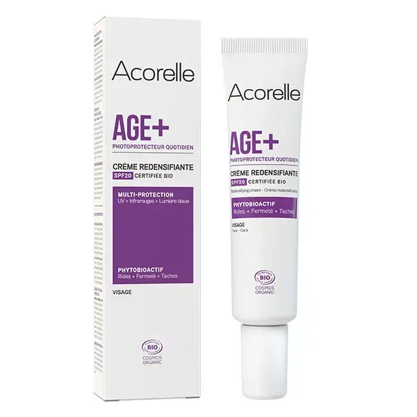 Creme facial redensificador orgânico Acorelle Age+ FPS 20 40ml