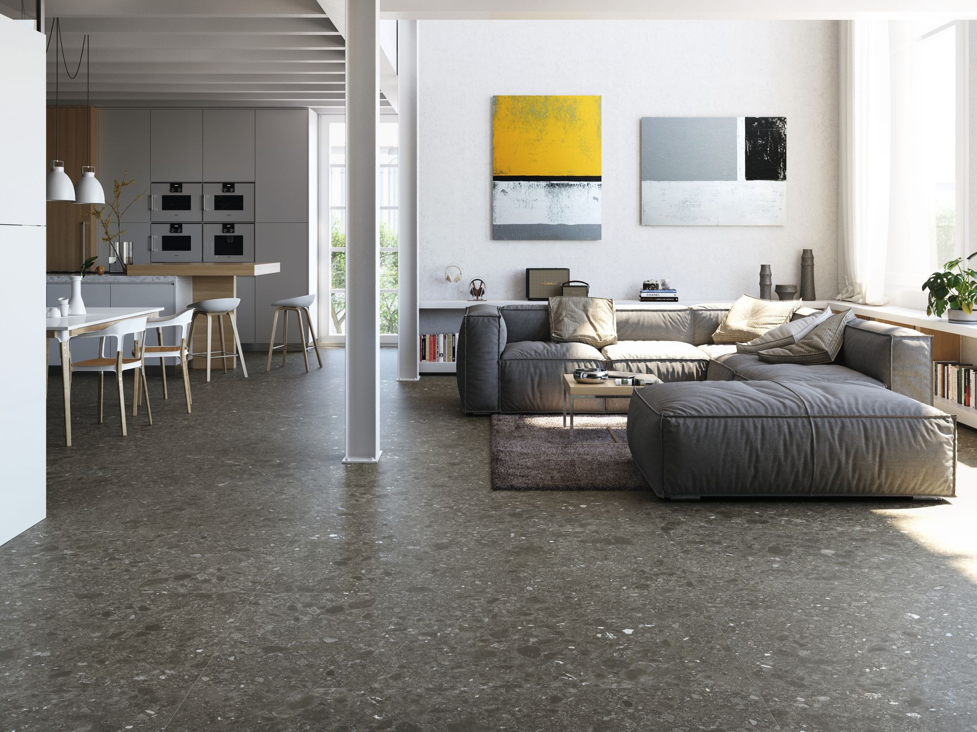 Jabo Terrazzo Nover Black vloertegels 80x160 gerectificeerd